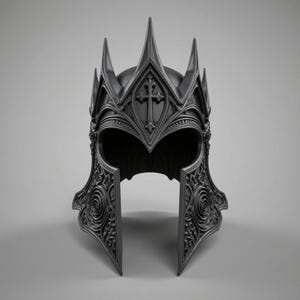 Gothic Knight Helmet STL File: 3D Printable Medieval Armor (Digital Download