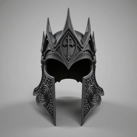 Gothic Knight Helmet STL File: 3D Printable Medieval Armor (Digital Download