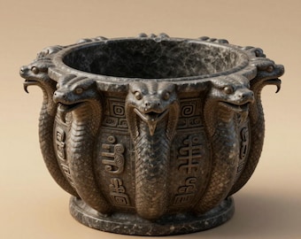 Ancient Snake Planter STL File – Serpent Pot for 3D Printing, Digital Download