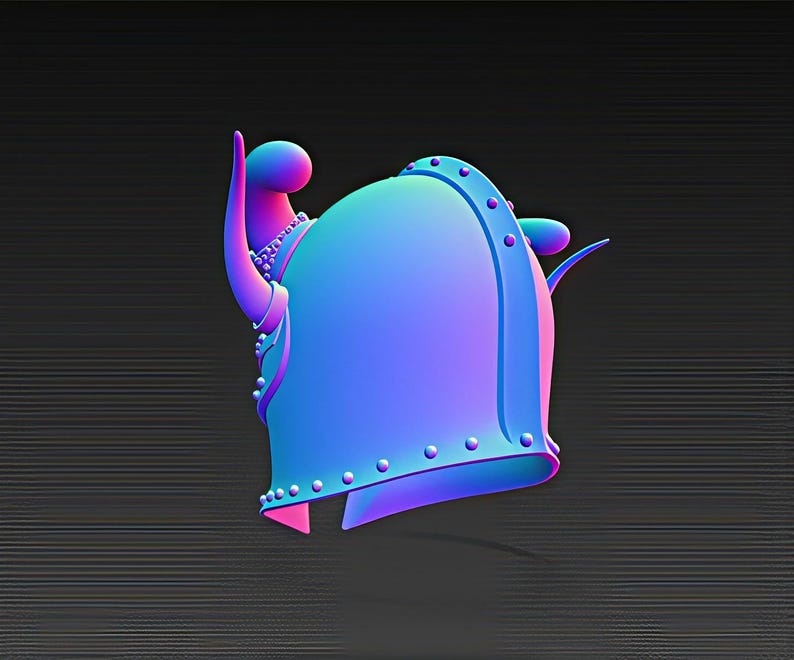Viking Horned Warrior Helmet STL File 3D Print Digital Armor Download ...