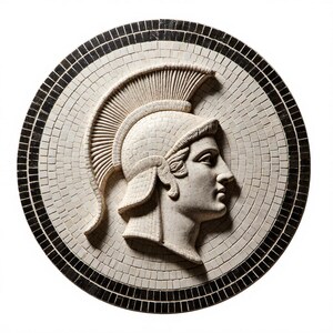 Spartansk krigare Relief STL-fil: 3D-utskrivbar mosaik (digital nedladdning