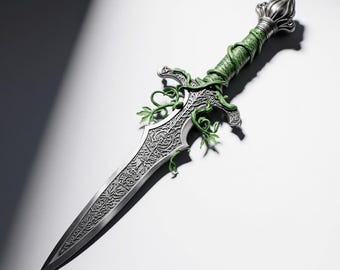 Enchanted Nature Sword STL File: Vine Wrapped 3D Printable Blade (Digital Download)