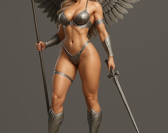 Winged Valkyrie Statue STL File: Norse Goddess Figurine (Digital Download)