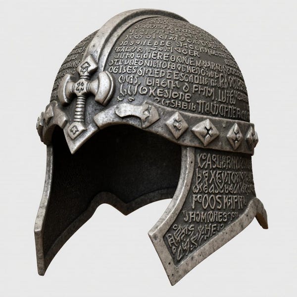 Ancient Rune Engraved Warrior Helmet STL Digital Download for 3D Printing Cosplay Armor