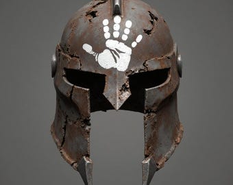 Rustic Warrior Helmet STL File Digital Download for 3D Printing Cosplay Armor