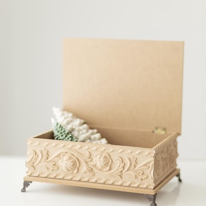 Ornate Carved Wooden Box – Handmade Storage Chest