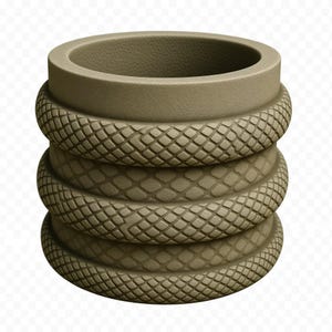 Snake Skin Texture Planter STL & 3MF | 3D Printable Exotic Vase Model