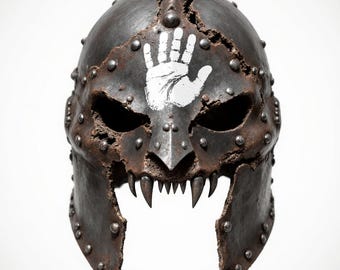 Dark Fantasy Warrior Helmet STL File for 3D Print Digital Download