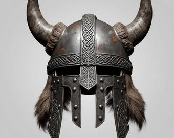 Rogaty hełm wikinga STL z nordyckimi wzorami do druku 3D zbroi