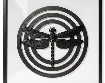 Dragonfly Relief STL File: 3D Printable Insect Sculpture (Digital Download