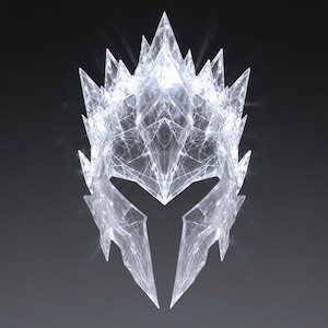 Ice Crystal Warrior Helmet STL File: 3D Printable Cosplay Armor (Digital Download