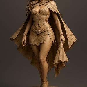 Mystisk trollkvinnafigur: Fantasyhäxastaty 3D-modell (STL-fil)