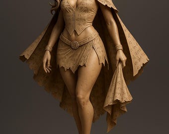 Mystic Sorceress Figurine: Fantasy Witch Statue 3D Model (STL File)