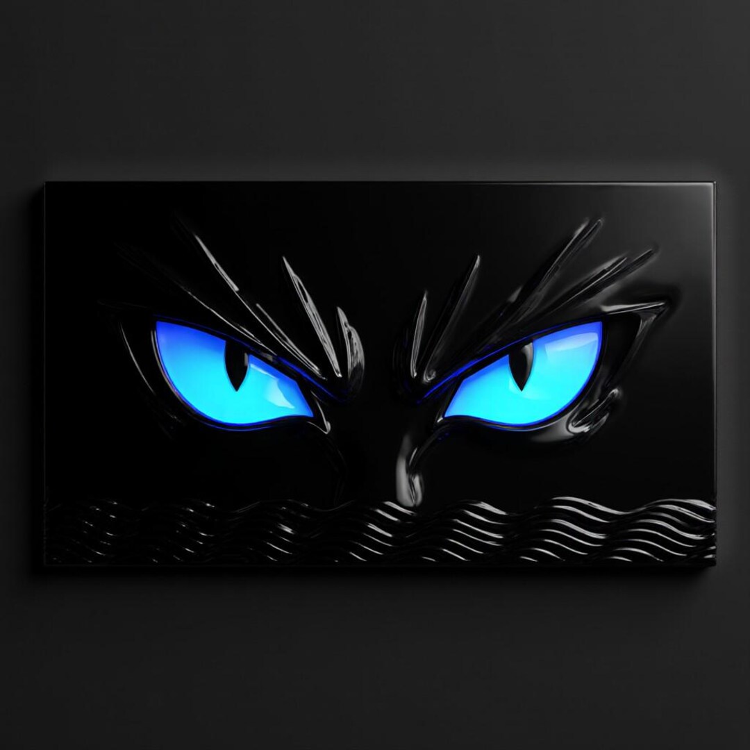 Blue Demon Eyes 3D Model | Horror Wall Art (STL File) - Etsy