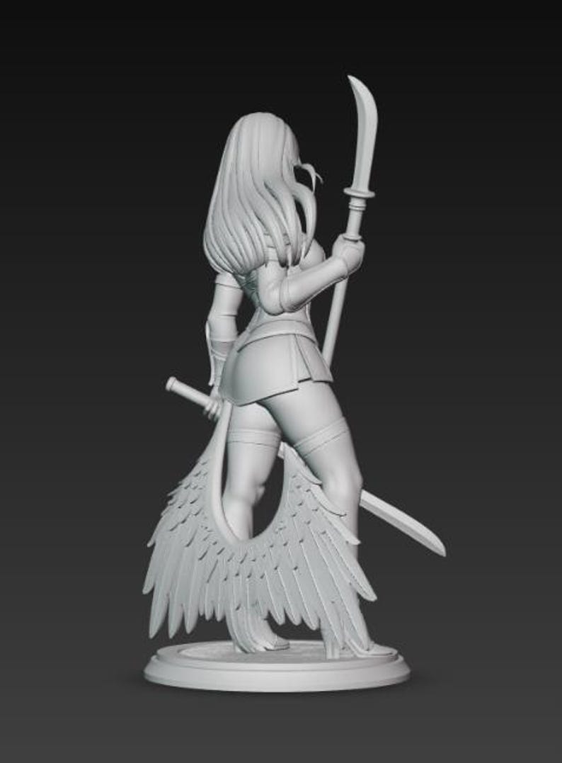 Masked Dark Warrior STL File – Fantasy Female Assassin 3D Model ...