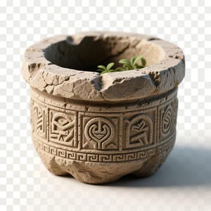 Maceta de piedra antigua (STL y 3MF) / Diseño de maceta tallada imprimible en 3D