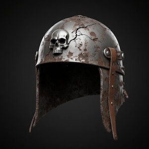 Skull Warrior Helmet STL File: Gothic Armor Cosplay 3D Printable Model (Digital Download