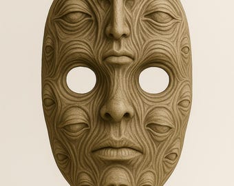 Multiple Faces Mask STL File | Surreal Horror Cosplay Prop 3D Printable Model Digital Download