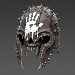 Dark Fantasy Skull Warrior Helmet STL 3D Print Digital Download