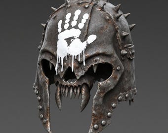 Dark Fantasy Skull Warrior Helmet STL 3D Print Digital Download