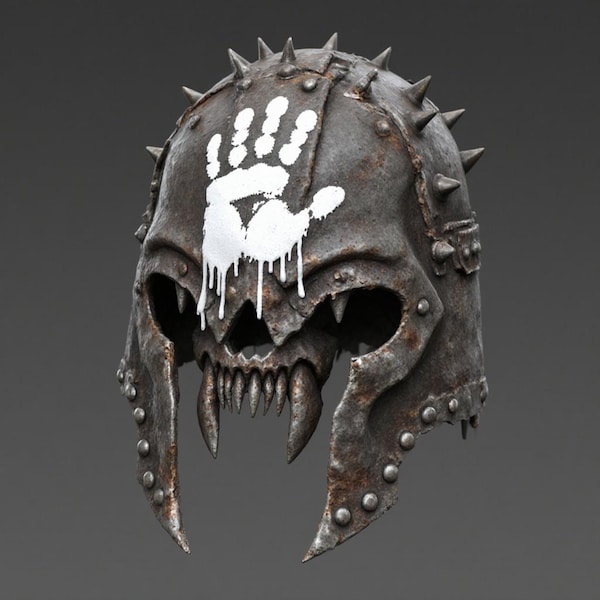 Dark Fantasy Skull Warrior Helmet STL 3D Print Digital Download