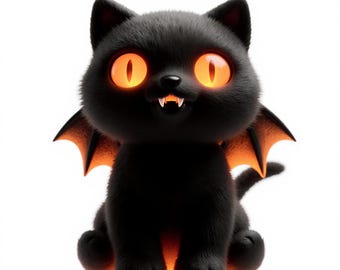 Demon Bat Cat STL File | Halloween Kitten Figurine (Digital Download)