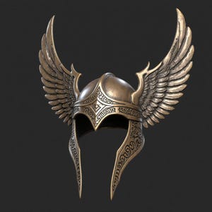Winged Helmet STL | Fantasy Warrior Valkyrie Armor 3D Model