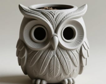 Owl Shaped Vase STL File | Instant Download 3D Print Decorative Planter