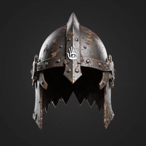 Medieval Rusty Warrior Helmet STL File for 3D Print Digital Download