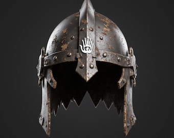 Medieval Rusty Warrior Helmet STL File for 3D Print Digital Download