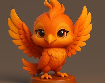 Chibi Phoenix Figurine 3D Printable Model (STL + 3MF)