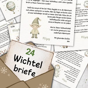 Secret Santa letters with 24 envelopes, personalizable and editable for printing