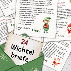 Secret Santa letters with 24 envelopes, personalizable and editable for printing