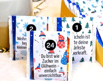 Advent calendar tea colleagues with 24 banderoles for the tea bags and DIY box as download for printing