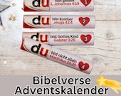 Bibelverse christlicher Adventskalender 24 Duplo Banderolen Kinder Ehepartner Freundin Partner Freund Adventskalender Liebes Geschenk