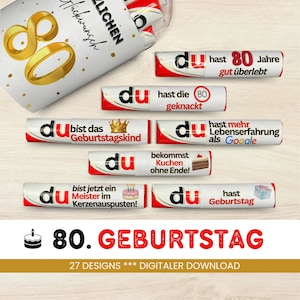 27 Duplo banderoles 80th birthday unique gift idea for boyfriend girlfriend gift 27 sayings to print PDF Instant Download