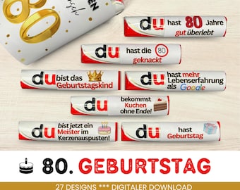 27 Duplo banderoles 80° compleanno idea regalo unica per fidanzato fidanzata regalo 27 detti da stampare PDF Download immediato
