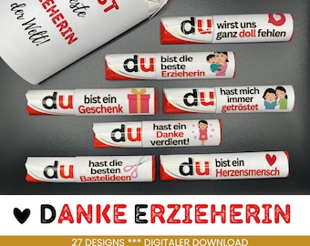 27 Duplo banderoles educator farewell gift for educator thank you gift childminder daycare to print out PDF Download Kindergarten