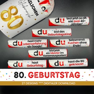 27 Duplo banderoles 80th birthday unique gift idea for boyfriend girlfriend gift 27 sayings to print PDF Instant Download