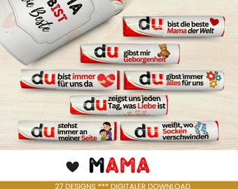27 Duplo banderoles mom unique gift idea for mother for Mother's Day gift gift love to print PDF Download