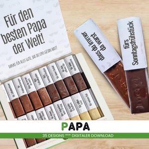 Merci chocolate banderoles for dad as a thank you or small gift digital download
