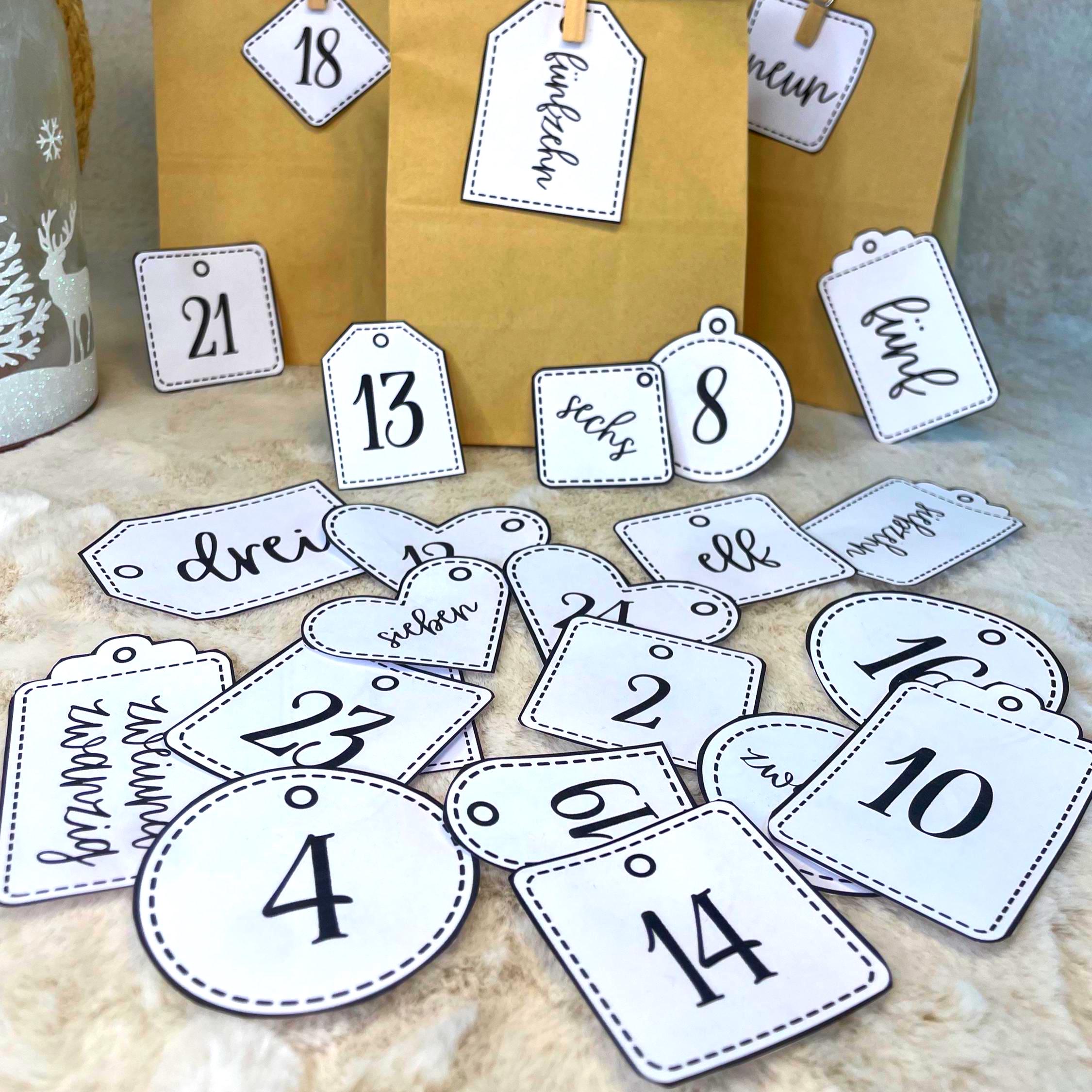 Creapop Softysticker – Adventszahlen Für Kalender, Scrapbooking, Ca. 17,5 X 9 Cm