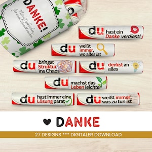 27 Duplo banderoles say thank you unique gift idea for thank you gift girlfriend friend neighbor to print PDF Instant Download