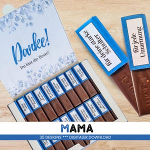 Merci chocolate banderoles for mom as a thank you or small gift digital download