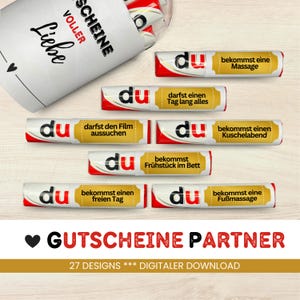 27 Duplo banderoles vouchers unique gift idea for her him boyfriend girlfriend partner gift love to print out PDF Download