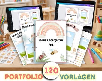 Digital Kindergarten Portfolio Folder, Daycare Templates for Printing, Educator Folder, Portfolio Folder, Kindergarten, Nursery, Daycare, Childminder