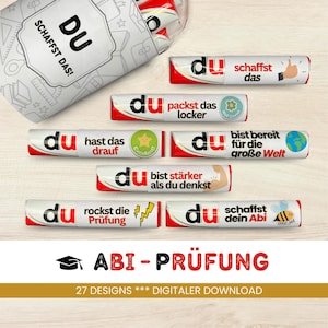 27 banderolas Duplo Examen Abitur Idea de regalo única para graduados de secundaria Graduación Regalo Abi para imprimir PDF Descarga instantánea