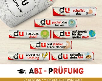 27 Duplo Banderolen Abitur Prüfung einzigartige Geschenkidee für Abiturenten Abschluss Abi Geschenk zum Ausdrucken PDF Sofort Download