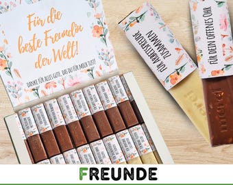 Merci chocolate banderoles best friend as a thank you or gift for special moments / digital download