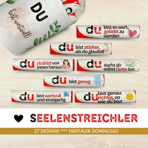 27 Duplo Banderolen Seelenstreichler einzigartige Geschenkidee Du schaffst das Geschenk Kinder Freund Geschenk zum Ausdrucken PDF Download